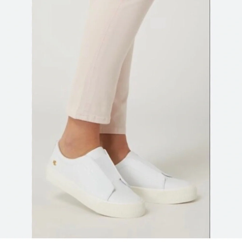 Lauren Ralph Lauren Woman’s Isla Leather Platform Trainer Slip-On Sneakers Sz 10